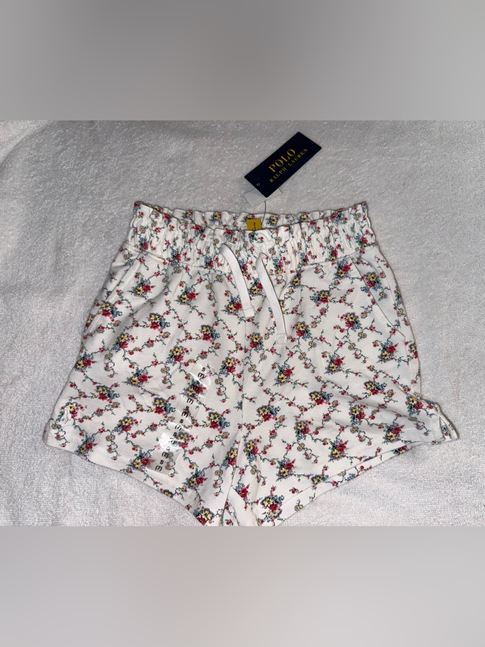 Polo by Ralph Lauren White Floral Drawstring Girls Shorts Size 7 NWT!!